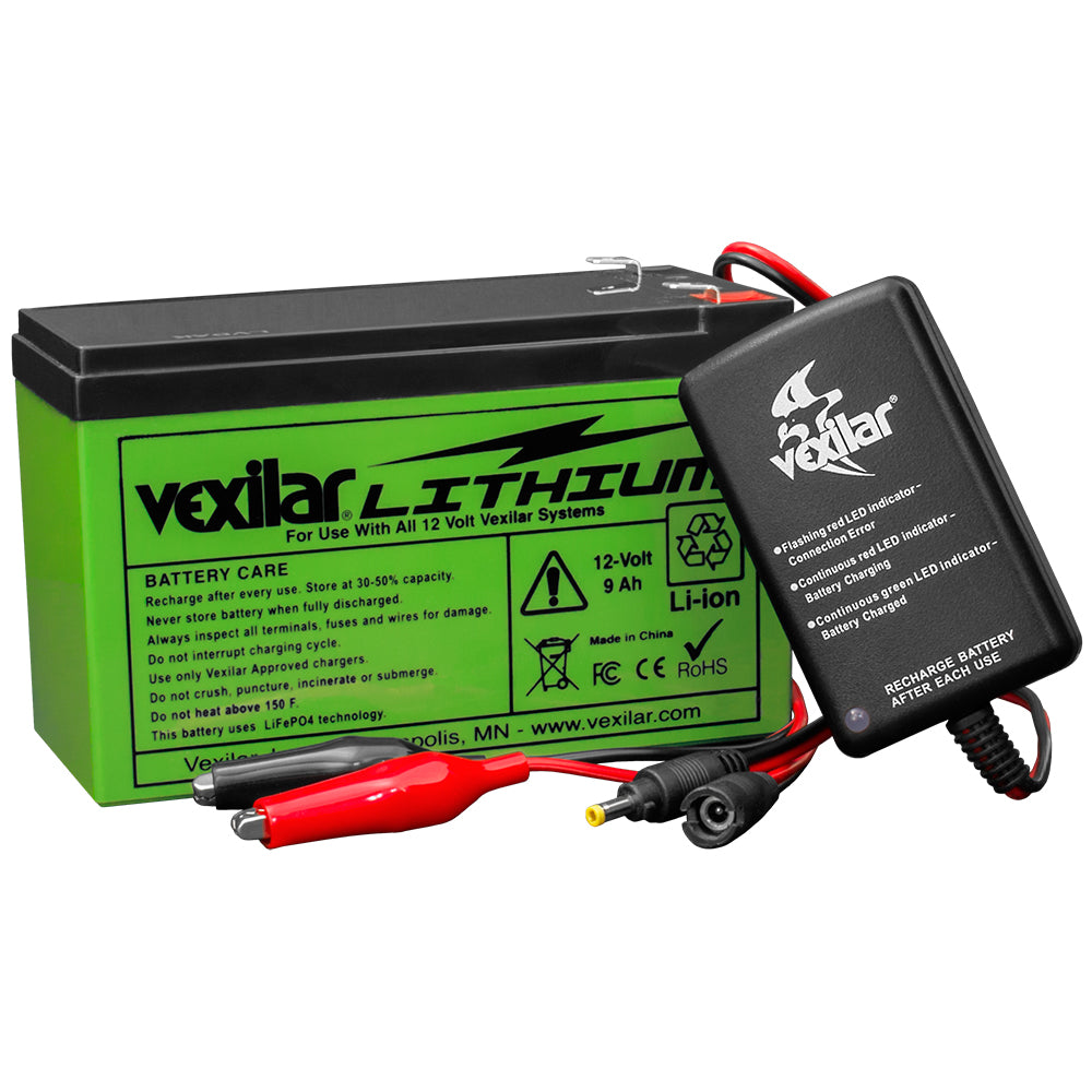 Vexilar 12V Lithium Ion Battery & Charger - Skoutley Outdoors LLC