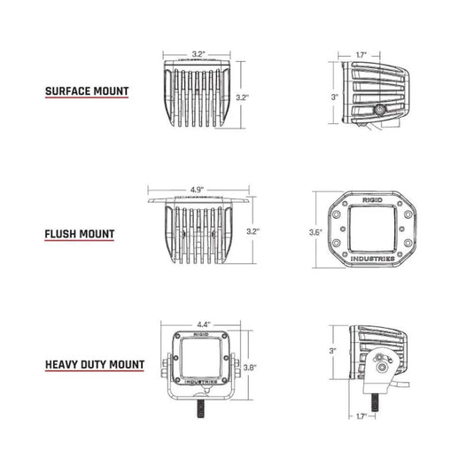RIGID Industries D-Series Pro Dually Spot Surface Mount Pair - Midnight Edition