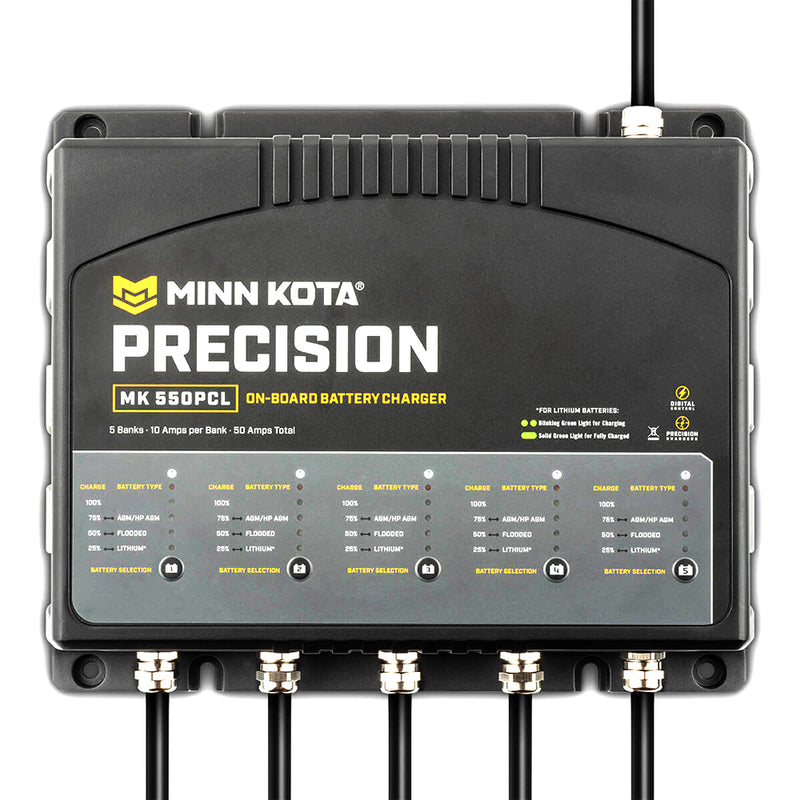 Load image into Gallery viewer, Minn Kota On-Board Precision Charger MK-550 PCL 5 Bank x 10 AMP LI Optimized Charger - Skoutley Outdoors LLC
