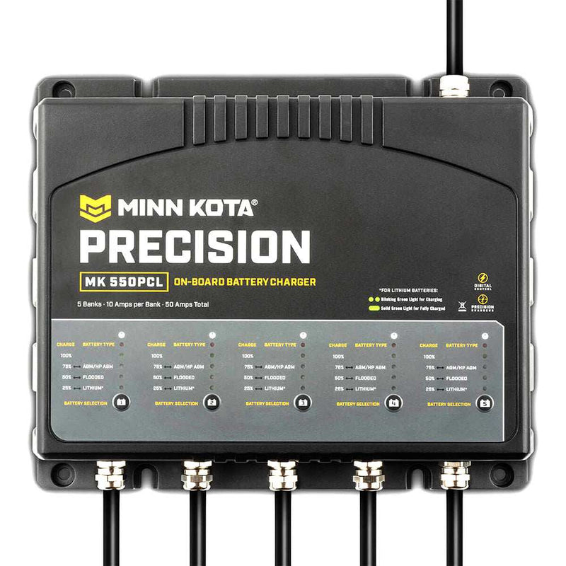 Load image into Gallery viewer, Minn Kota On-Board Precision Charger MK-550 PCL 5 Bank x 10 AMP LI Optimized Charger - Skoutley Outdoors LLC

