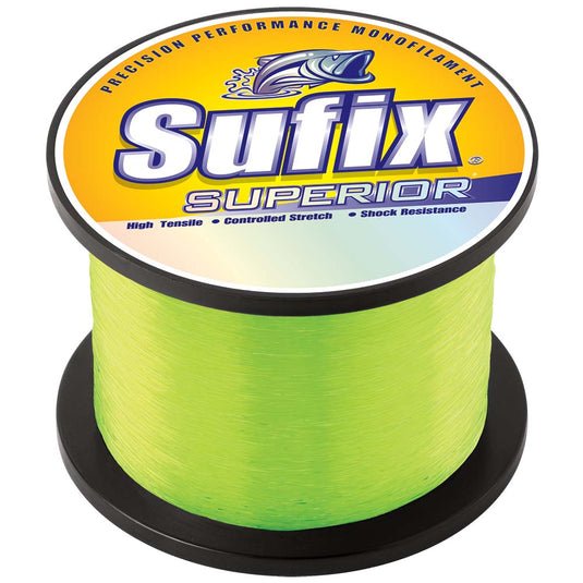 Sufix Superior Hi-Vis Yellow Monofilament - 15lb - 7410 yds - Skoutley Outdoors LLC