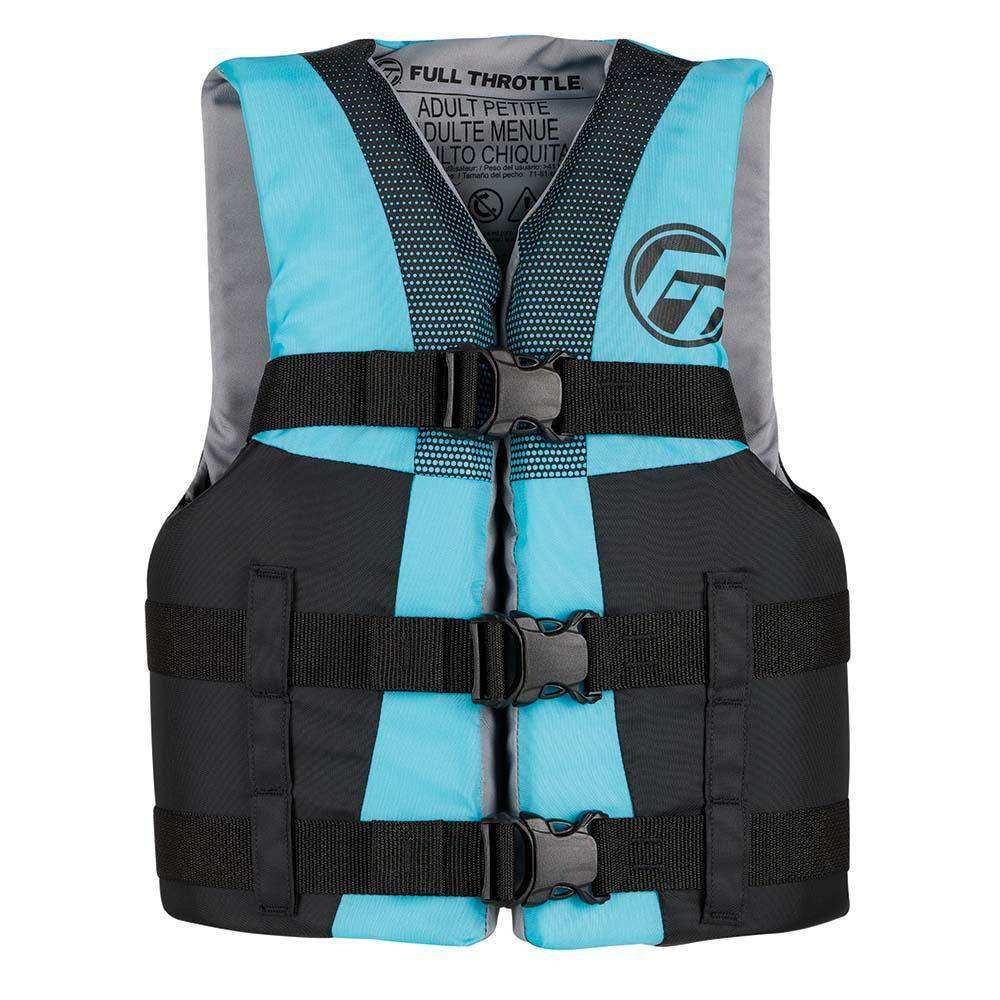 Full Throttle Teen Nylon Life Jacket - Aqua/Black - Skoutley Outdoors LLC