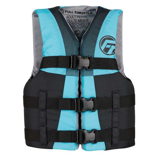 Full Throttle Teen Nylon Life Jacket - Aqua/Black - Skoutley Outdoors LLC