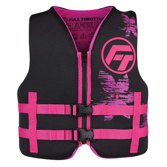 Full Throttle Youth Rapid-Dry Life Jacket - Pink/Black - Skoutley Outdoors LLC