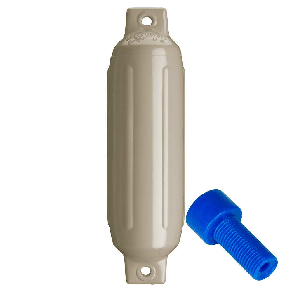 Polyform G-1 Twin Eye Fender 3.5" x 12.8" - Sand w/Adapter - Skoutley Outdoors LLC