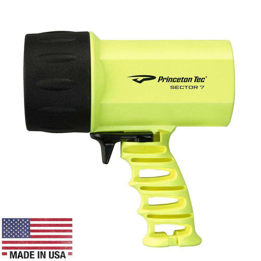 Princeton Tec Sector 7 LED Spotlight - Neon Yellow - Skoutley Outdoors LLC