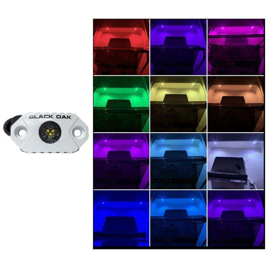 Black Oak Rock Accent Light - RGB - White Housing - Skoutley Outdoors LLC