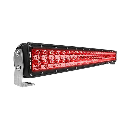 Black Oak 30" Curved Double Row Red LED Predator Hunting Light Bar - Combo Optics - Black Housing - Pro Series 3.0 - Skoutley Outdoors LLC
