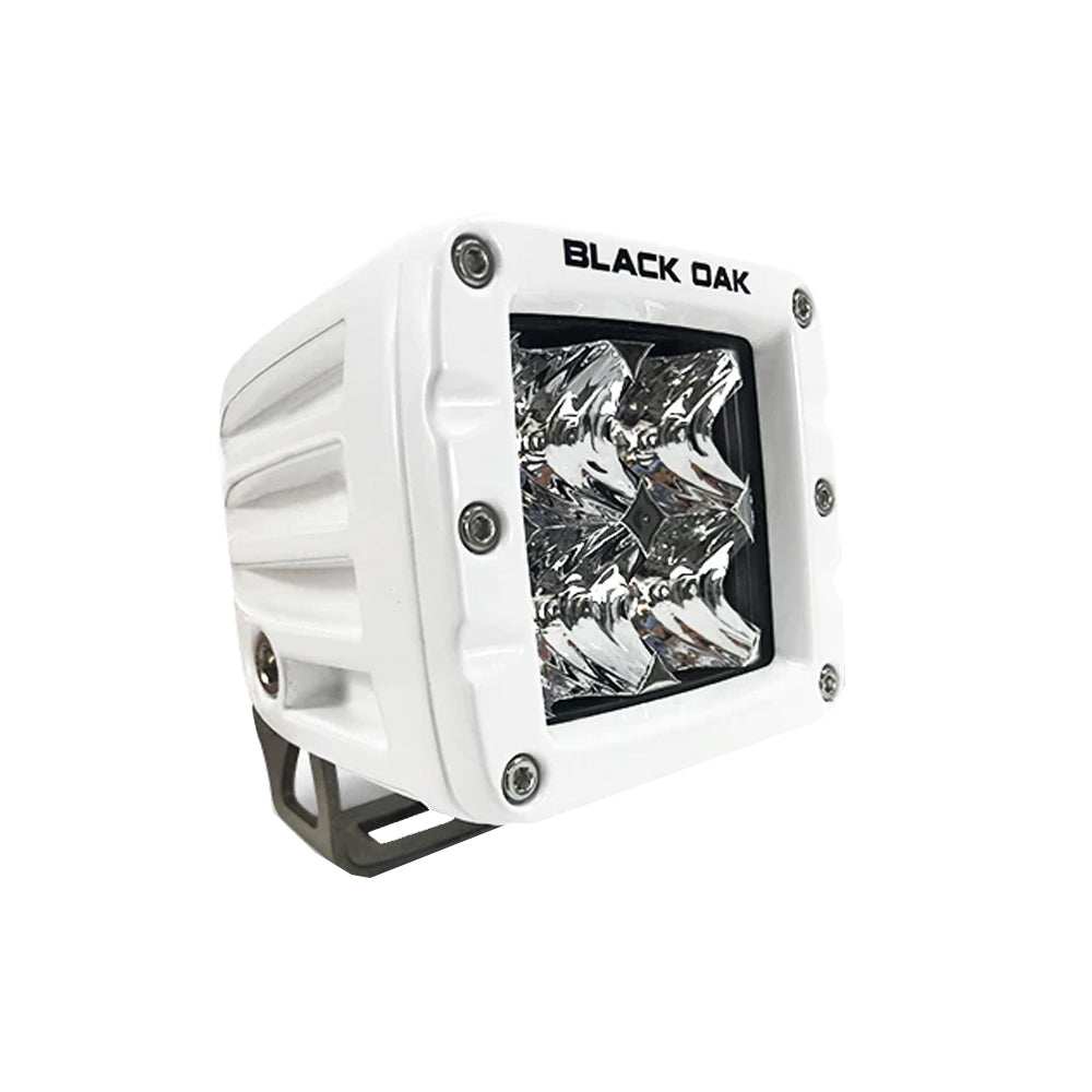 Black Oak 2" Marine LED Pod Light - Flood Optics - White Housing - Pro Series 3.0 - Skoutley Outdoors LLC