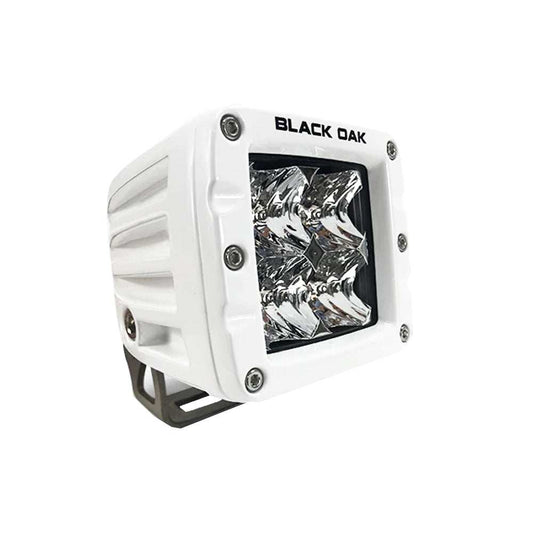 Black Oak 2" Marine LED Pod Light - Flood Optics - White Housing - Pro Series 3.0 - Skoutley Outdoors LLC