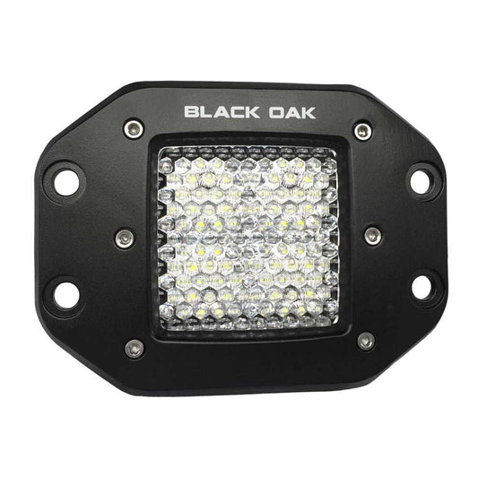 Black Oak 2" Flush Mount LED Pod Light - Flood Optics - Black Housing - Pro Series 3.0 - Skoutley Outdoors LLC