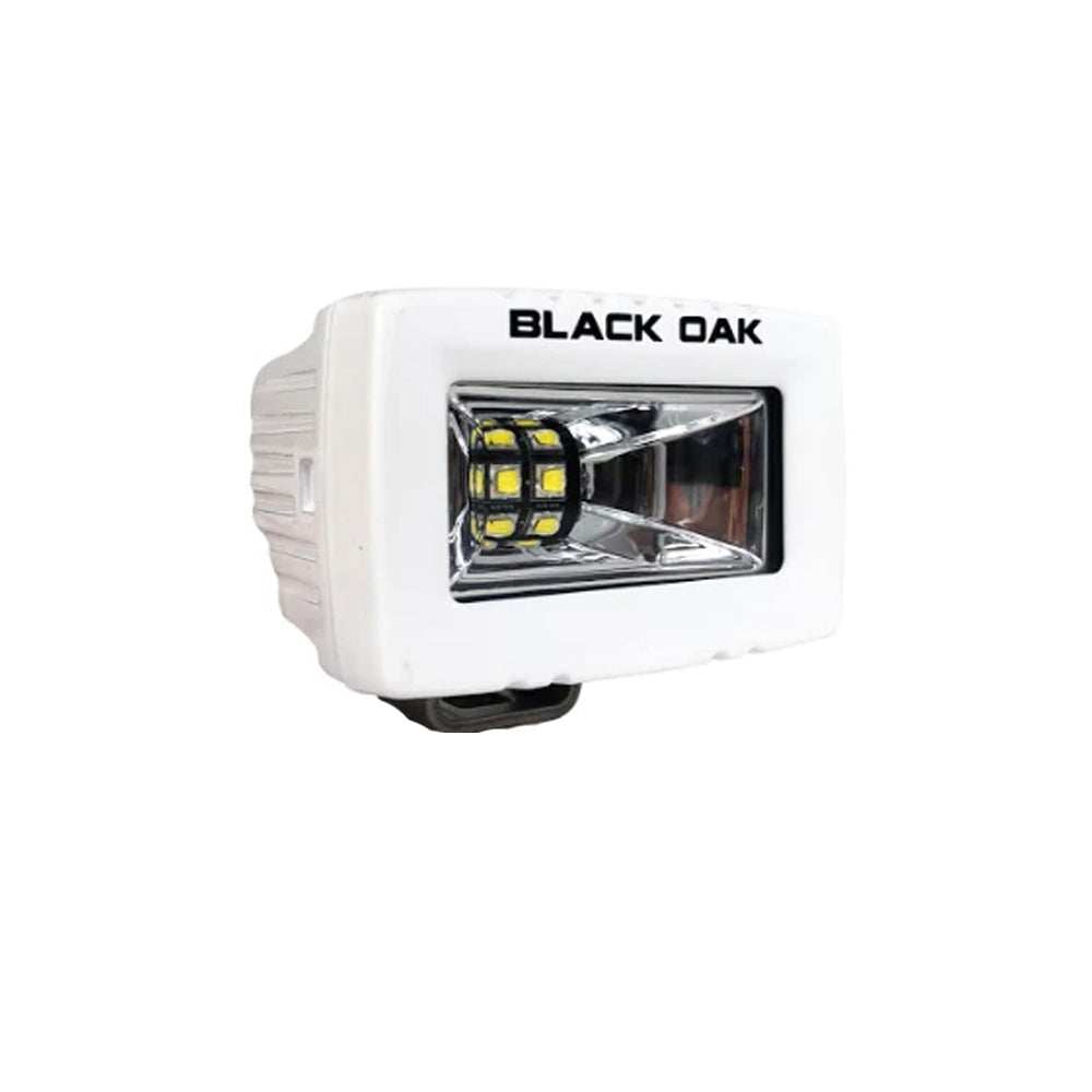 Black Oak 2" Marine Spreader Light - Scene Optics - White Housing - Pro Series 3.0 - Skoutley Outdoors LLC