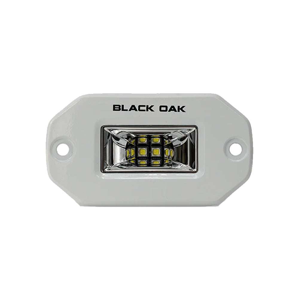 Black Oak 2" Marine Flush Mount Spreader Light - White Housing - Pro Series 3.0 - Skoutley Outdoors LLC