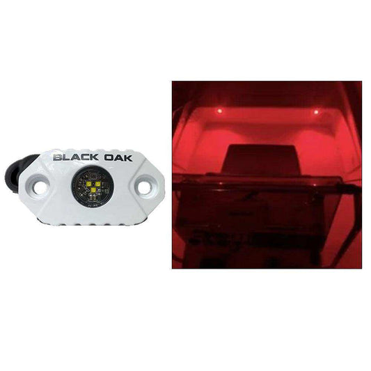 Black Oak Rock Accent Light - Red LEDs - White Housing - Skoutley Outdoors LLC