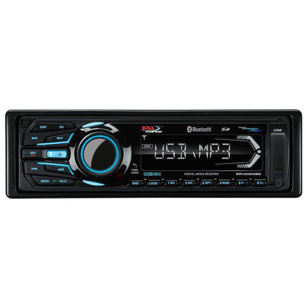 Boss Audio MR1308UABK Bluetooth® - Fully Marinized MP3-Compatible Digital Media Receiver w/USB & SD Memory Card Ports & Aux Input - Skoutley Outdoors LLC