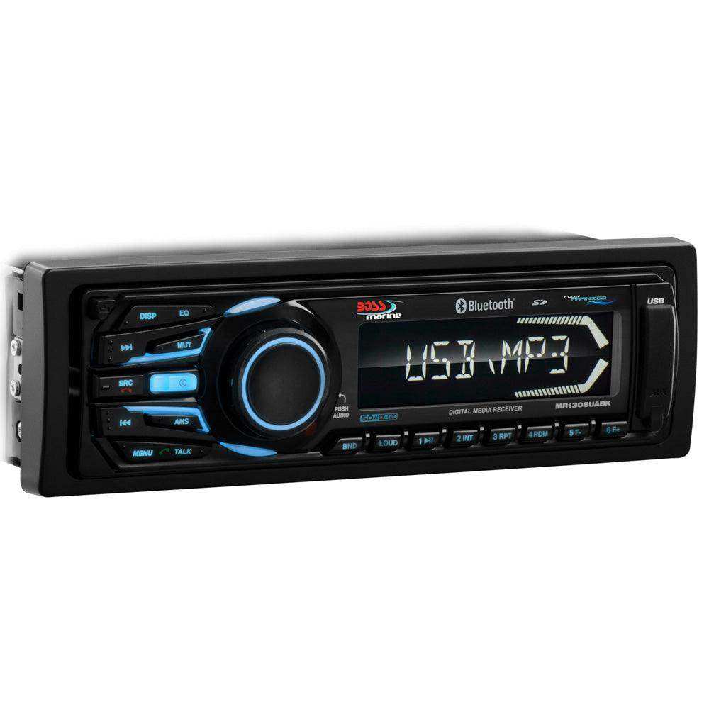 Boss Audio MR1308UABK Bluetooth® - Fully Marinized MP3-Compatible Digital Media Receiver w/USB & SD Memory Card Ports & Aux Input - Skoutley Outdoors LLC