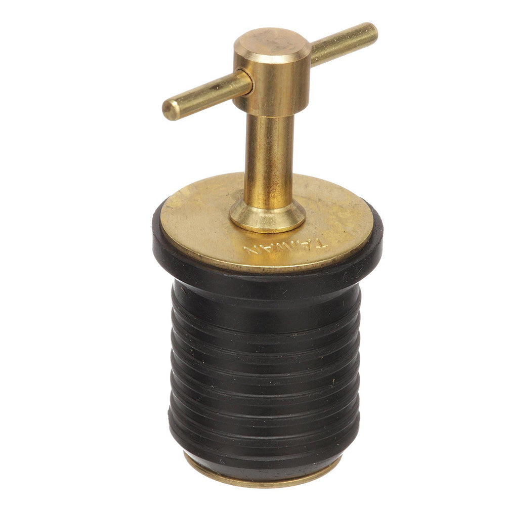 Attwood T-Handle Brass Drain Plug - 1" Diameter - Skoutley Outdoors LLC