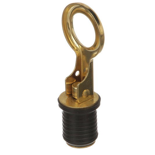 Attwood Snap-Handle Brass Drain Plug - 1" Diameter - Skoutley Outdoors LLC