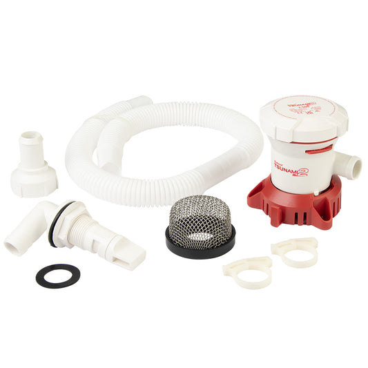 Attwood Tsunami MK2 T500 Manual Bilge Pump w/Installation Kit - 500 GPH & 12V - Skoutley Outdoors LLC