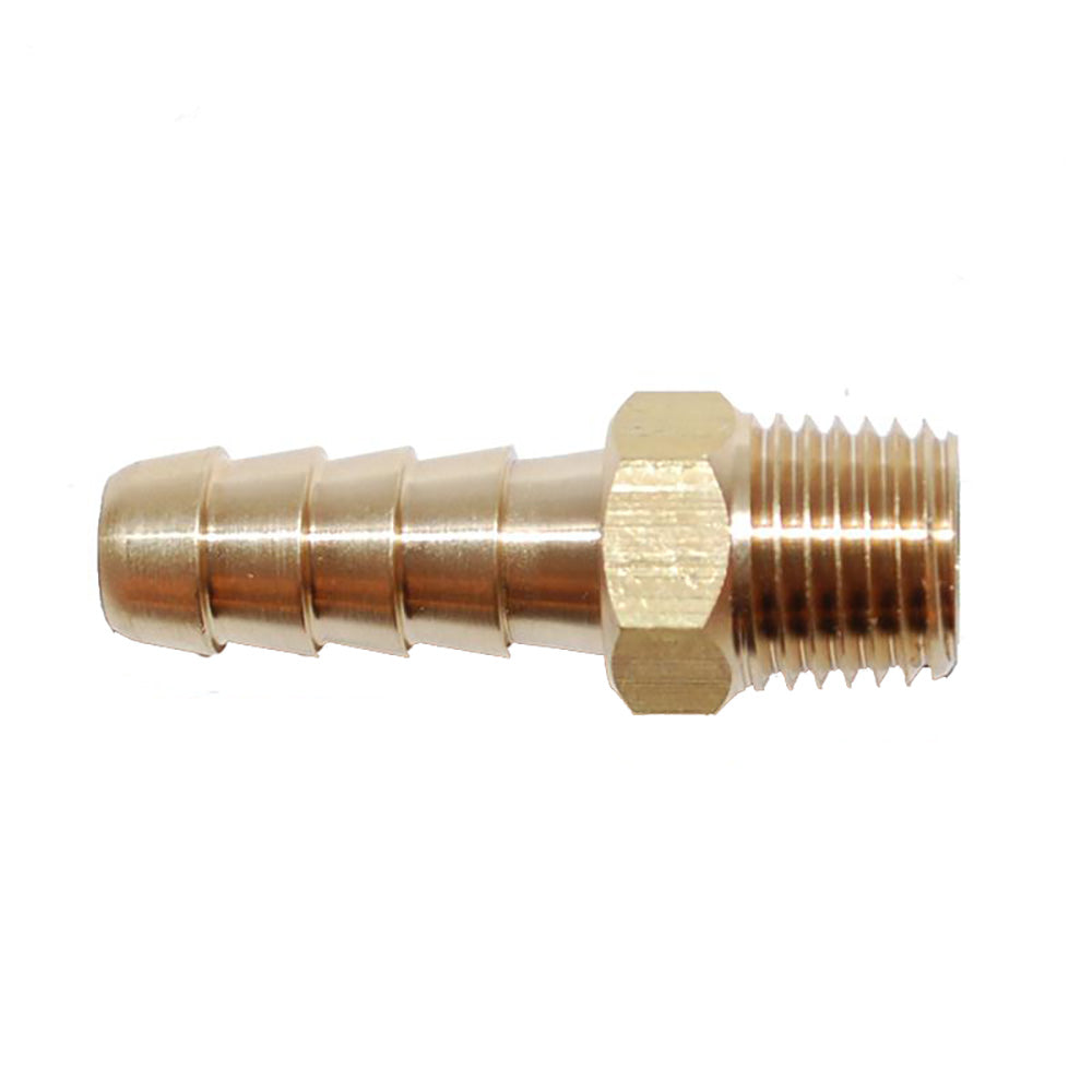 Attwood Universal Brass Fuel Hose Fitting - 1/4" NPT x 5/16" Barb - Skoutley Outdoors LLC