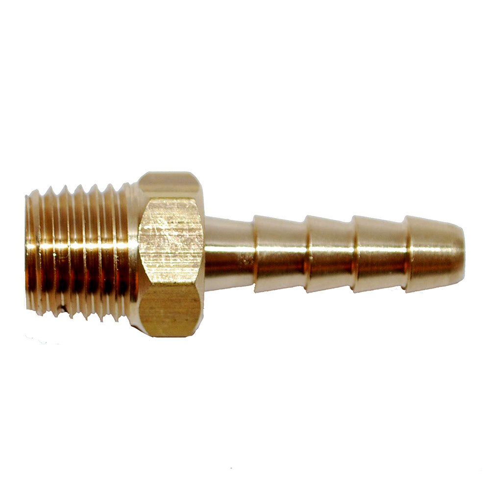 Attwood Universal Brass Fuel Hose Fitting - 1/4" NPT x 3/8" Barb - Skoutley Outdoors LLC