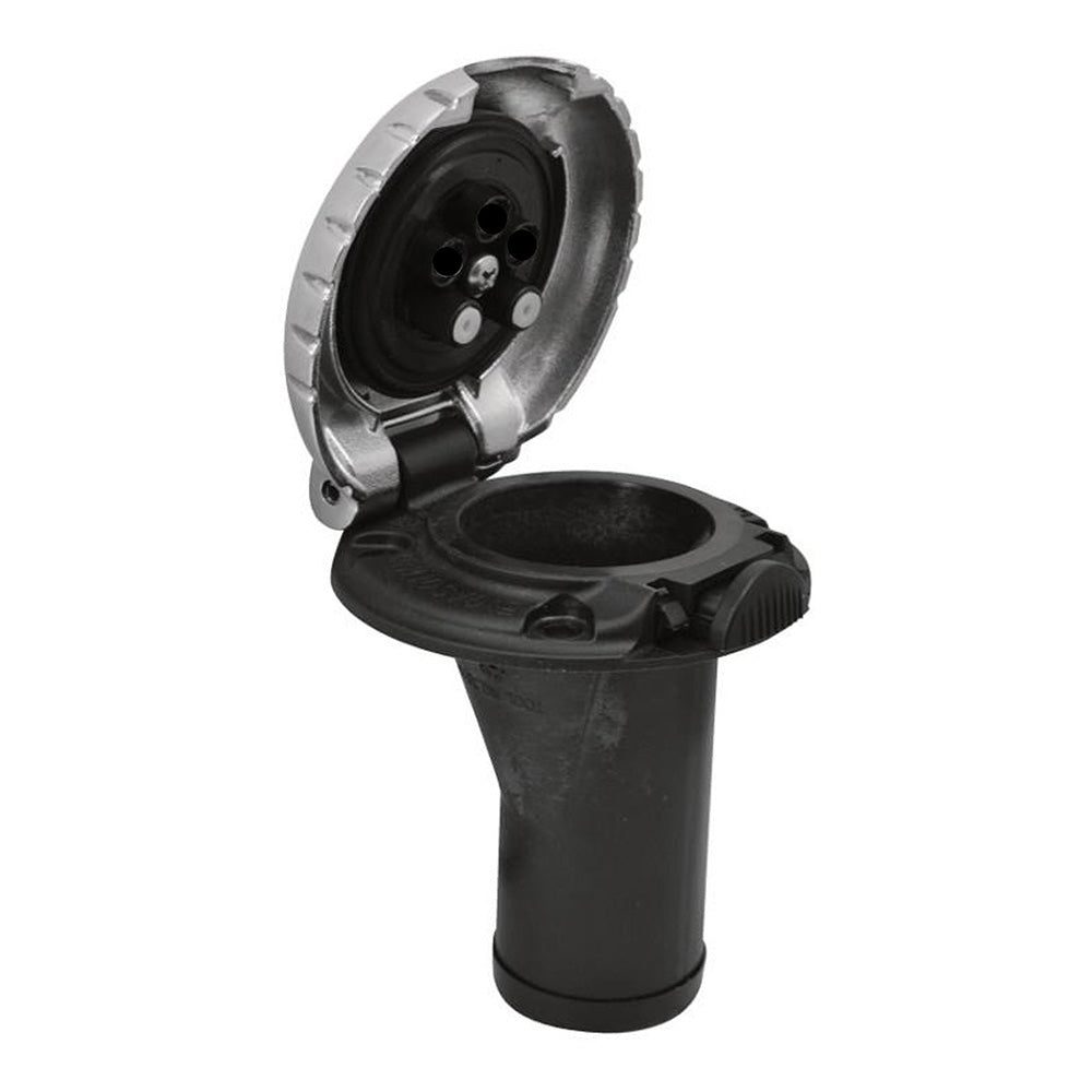 Attwood Deck Fill f/Carbon Canister System - Straight Body & Scalloped Chrome Cap - Skoutley Outdoors LLC
