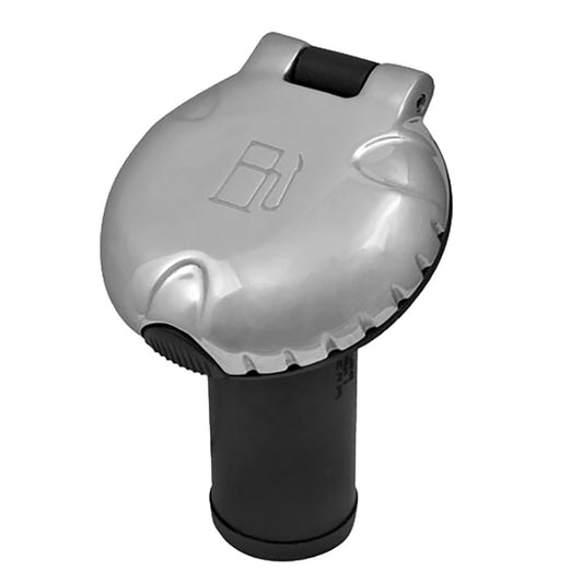 Attwood Deck Fill f/Carbon Canister System - Angled Body & Scalloped Chrome Cap - Skoutley Outdoors LLC