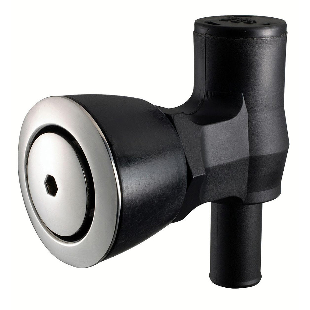 Attwood 90° P-Trap Fuel Tank Vent - Flush Mount - Black w/Stainless Steel Vent Head - Skoutley Outdoors LLC