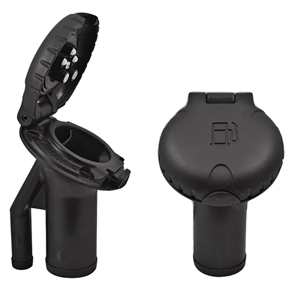 Attwood Deck Fill f/Pressure Relief Systems - Angled Body & Scalloped Black Plastic Cap - Skoutley Outdoors LLC
