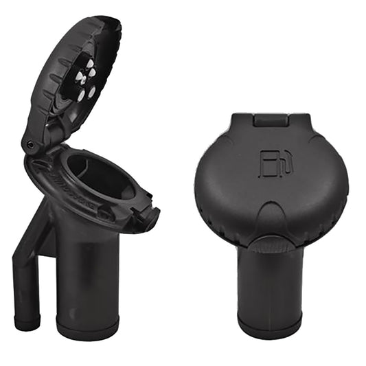 Attwood Deck Fill f/Pressure Relief Systems - Angled Body & Scalloped Black Plastic Cap - Skoutley Outdoors LLC