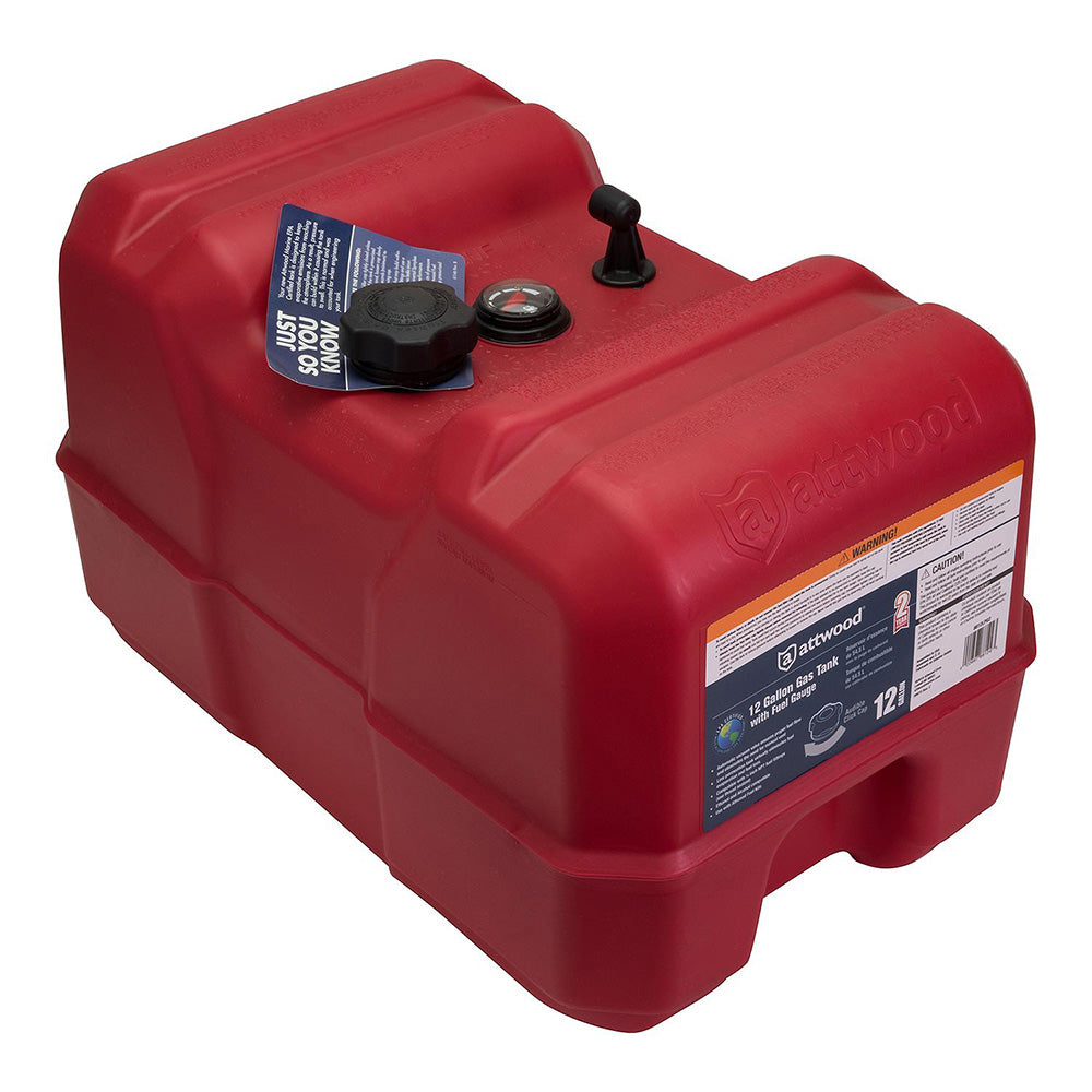 Attwood Portable Fuel Tank - 12 Gallon w/Gauge - Skoutley Outdoors LLC