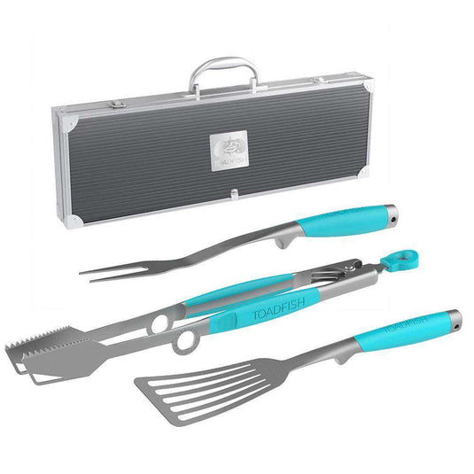 Toadfish Ultimate Grill Set + Case - Tongs, Spatula & Fork - Skoutley Outdoors LLC