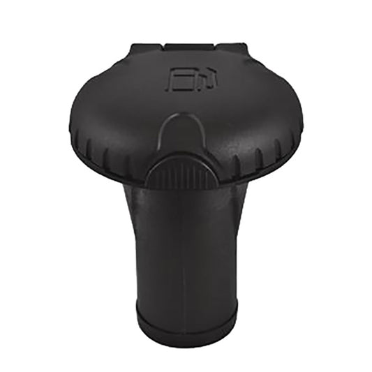 Attwood Deck Fills f/Pressure Relief Systems - Straight Body - Scalloped Black Plastic Cap - Skoutley Outdoors LLC