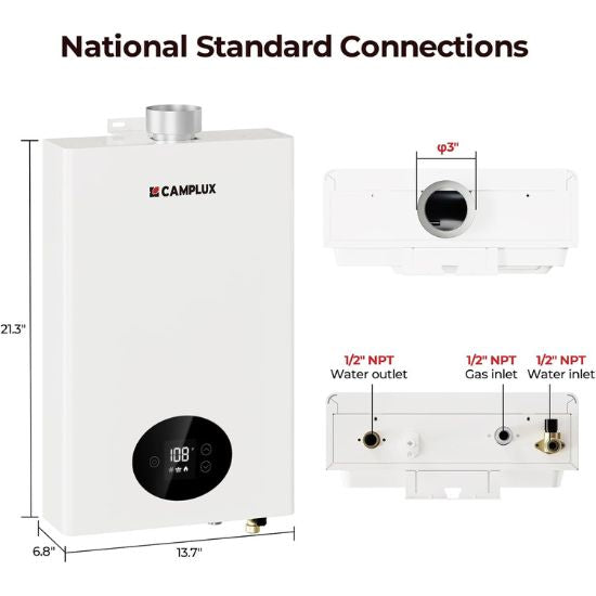 Load image into Gallery viewer, Camplux Climatech 3 Indoor Gas Tankless Water Heater 102,000 BTU
