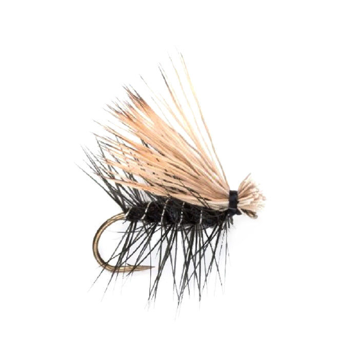 Load image into Gallery viewer, Black Elk Hair Caddis Classic Trout Dry Fly - Set of 6 Flies Size 14
