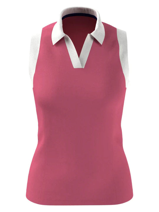 Callaway Womens Color Block V-Placket Golf Polo