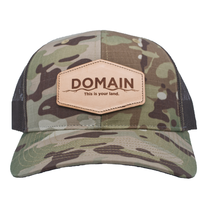 Load image into Gallery viewer, Domain Leather Patch Hat – Camo
