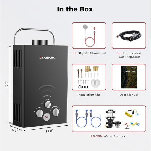 Load image into Gallery viewer, Camplux BW158BP60 Camping Water Heater With Pump Kit
