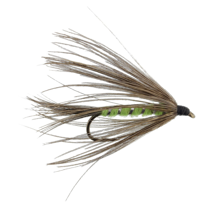 Load image into Gallery viewer, Carey Special Soft Hackle Grouse and Bright Green Wet Fly - 6 Flies Hook Size 10
