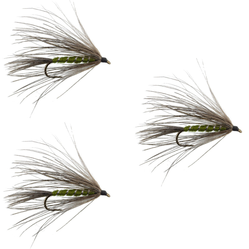 Load image into Gallery viewer, 3 Pack Carey Special Soft Hackle Grouse and Olive Wet Fly - Hook Size 10
