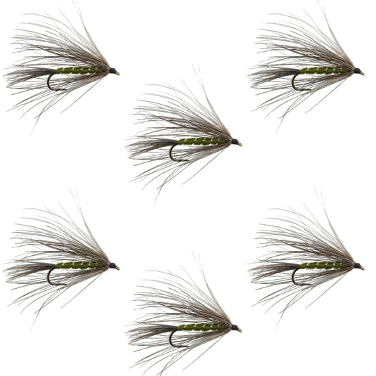 Carey Special Soft Hackle Grouse and Olive Wet Fly - 6 Flies Hook Size 10