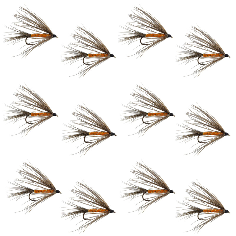Load image into Gallery viewer, Carey Special Soft Hackle Grouse and Orange Wet Fly - 12 Flies Hook Size 10

