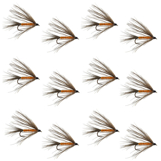 Carey Special Soft Hackle Grouse and Orange Wet Fly - 12 Flies Hook Size 10