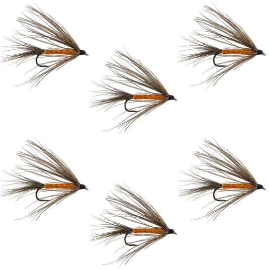 Carey Special Soft Hackle Grouse and Orange Wet Fly - 6 Flies Hook Size 10
