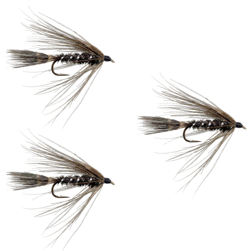 Load image into Gallery viewer, 3 Pack Carey Special Soft Hackle Grouse and Peacock Wet Fly - Hook Size 10
