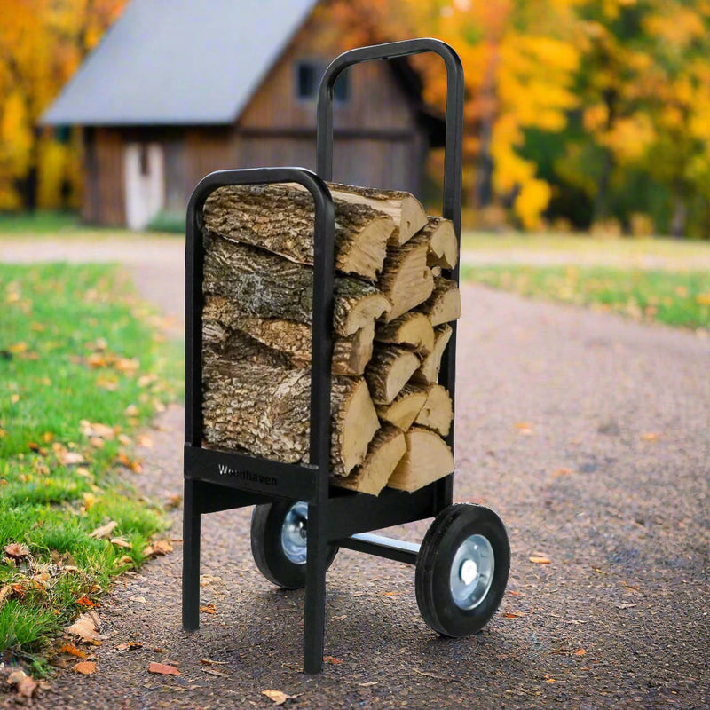 Load image into Gallery viewer, Firewood Cart   300 lb Capacity  USA Made Steel  Woodhaven
