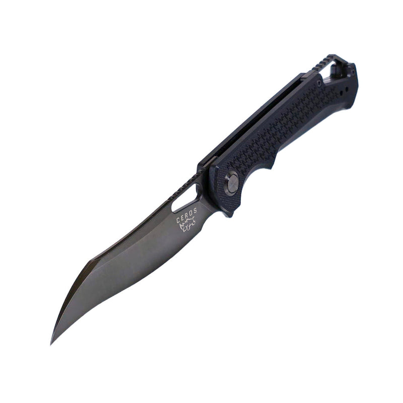 Load image into Gallery viewer, MUCITUP Ceros Blackout Edition – D2 DLC Rhino-Horn Blade | G10 Handle | Liner Lock EDC
