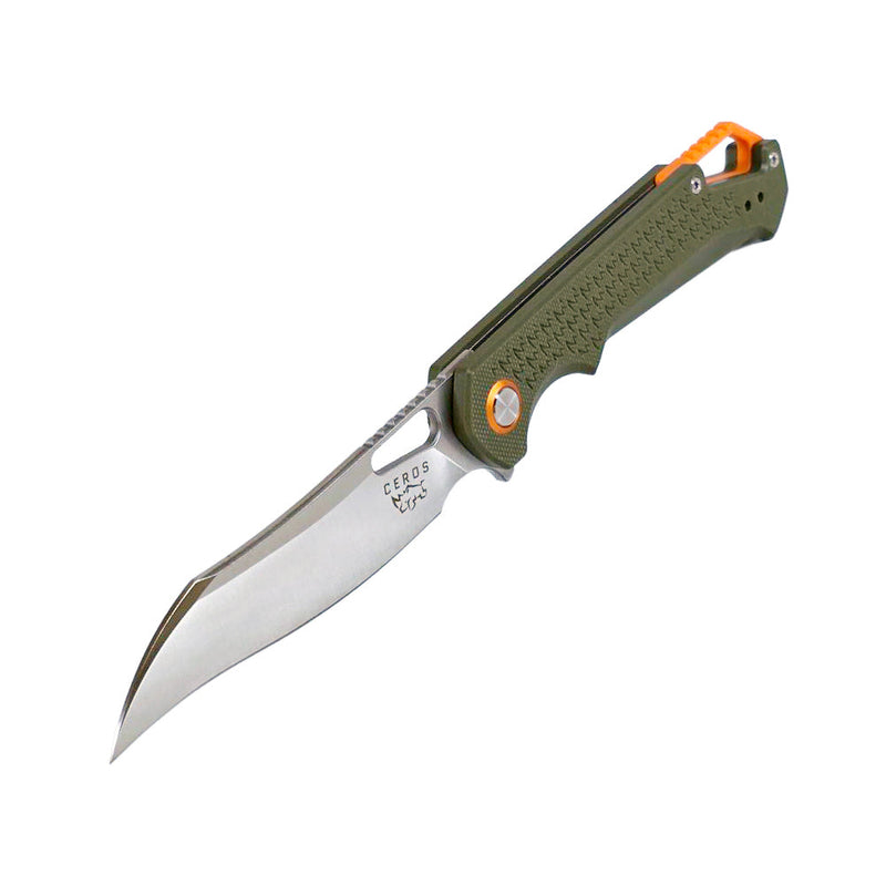 Load image into Gallery viewer, MUCTAC Ceros - Folding EDC | D2 Steel | OD Green G10 Handle | Liner Lock Design
