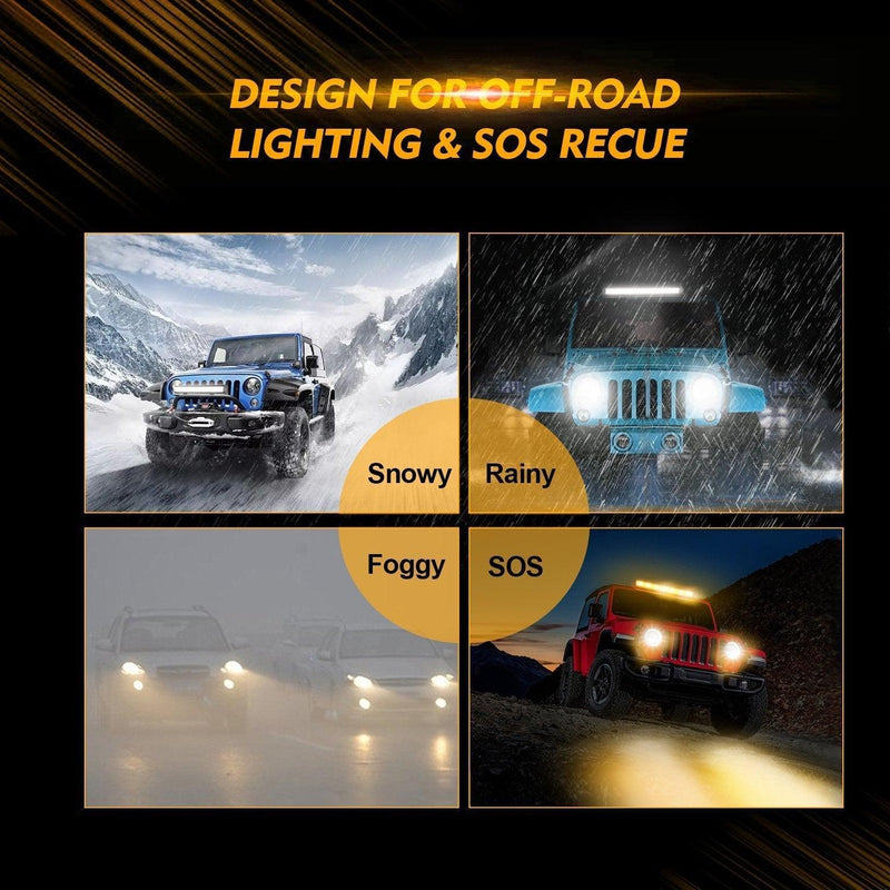 Load image into Gallery viewer, (2pcs/set) 4 inch 6 Modes White&amp;Amber LED Working Light LED Pods with Wiring Harness for SUV ATV UTV Trucks Pickup Boat

