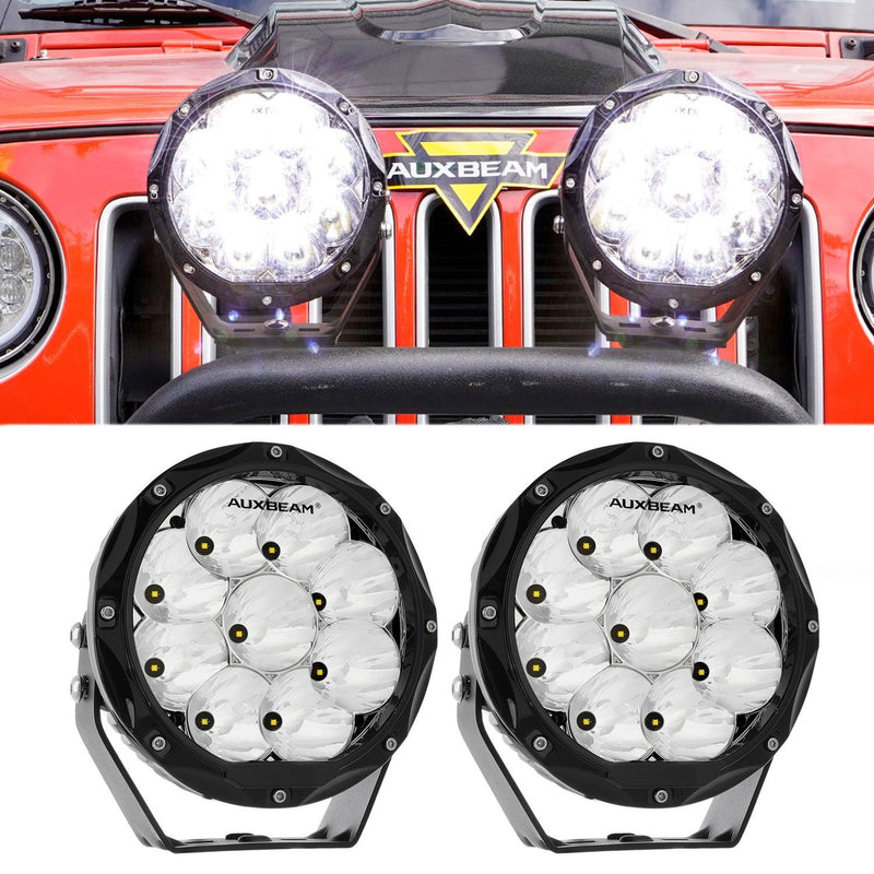 Load image into Gallery viewer, (2pcs/set) 7 Inch 90W Round Spot Beam Offroad LED Driving Lights w/ SAE Compliant+Amber/Black Covers(Optional)
